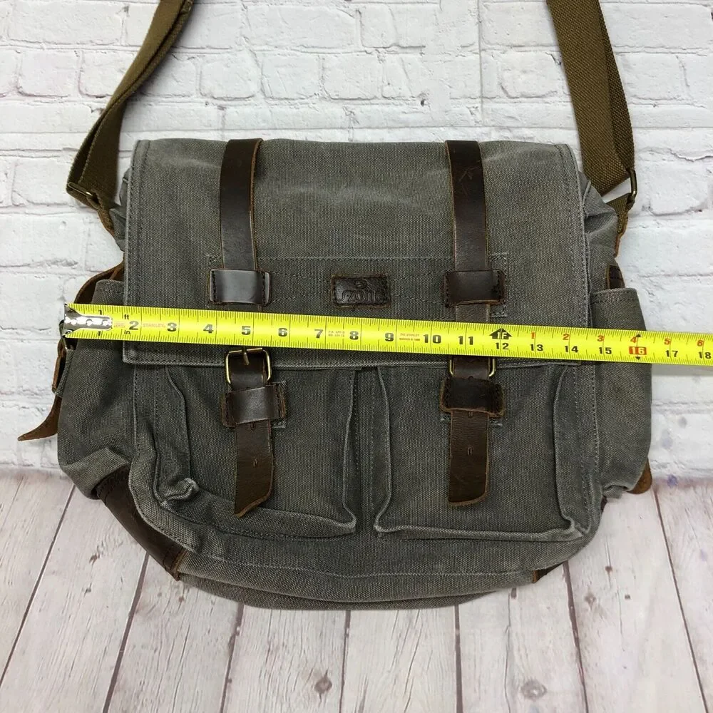 S-ZONE Camera Messenger Bag Leather Canvas DSLR Shoulder Crossbody Bag B294 -26